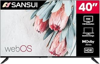 SANSUI40" inch LED Smart TV FHD 1080P | Frameless Screen with Dolby Vision & Dolby Atmos Sound | WebOS hub with Google Play & Live TV | Support WiFi & Bluetooth & Chromecast