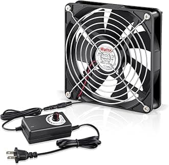 140mm x 25mm AC Powered Fan 12V with 110V - 240V Variable Speed Controller AC Plug for DIY Biltong Box Reptile Aquarium Receiver DVR Playstation Xbox Computer Cabinet Cooling Ventilation