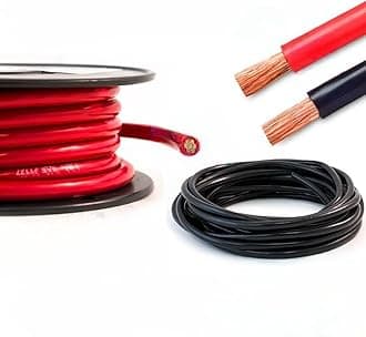 Hi-Flex Battery Cable 16mm² - 95mm² Black & Red PVC Heavy Duty Flexible Copper Welding Wire Starter Inverter Cable (40mm, 300 Amps, Red, 1 Metre)