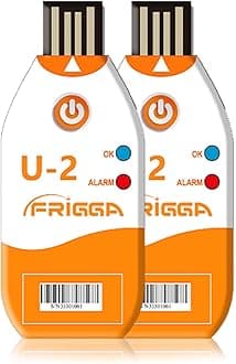 Frigga 2Pack USB Temperature Data Logger Single Use Temperature Recorder 100 Days High Accuracy Thermometer Monitor 14400 Points with PDF CSV Report, U2