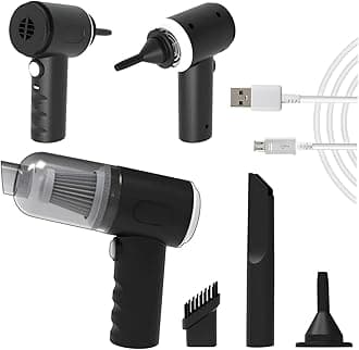 SUPERSTUD Car Vacuum Cleaner 2 in 1 with 3 Attachments & Blower | Cordless Handheld Vacuum Cleaner for Wet & Dry Cleaning for Home/Office/Car/Keyboard/Travel/Sofa/Office (RoyalBlack) (Black)