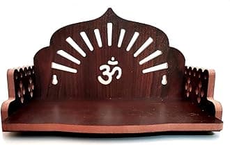M Fashion Mantra Art Plywood Small Wooden Temple For Home Office And Shop/Sinhasan/Pooja Stand/Hindola (8.5 In * 6 In * 5.5 In) (Om Sun)