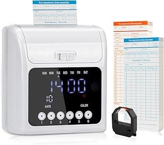 Tera Employee Attendance Punch Time Clock Payroll Recorder LCD Display with 100 Cards