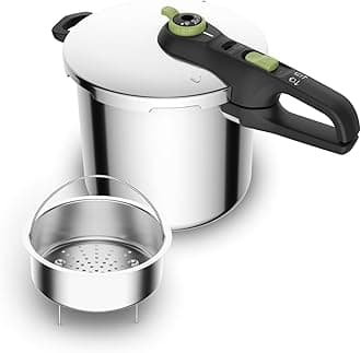 TEFAL Pressure Cooker | Secure 5 Neo 8 L Presure Cooker | 5-security systems | 2 cooking levels | Stainless Steel | 2 Years Warranty | P2584402