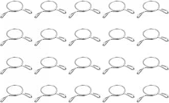 uxcell Fuel Line Hose Clips, 20pcs 12mm ID Fit 13.5-14mm OD Hose 304 Stainless Steel Water Pipe Air Tubing Spring Hose Clamps for Motorcycle Scooter