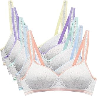 Phennie's Girls Training Bras Teens Sports Bras for Kids 8-10,10-12,12-14,14-16 Years Cotton Wireless Light Padded Bralette