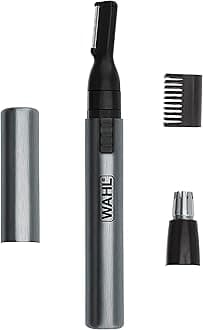 Micro Groomsman Personal Pen Trimmer & Detailer for Hygienic Grooming with Rinseable, Interchangeable Heads for Eyebrows, Neckline, Nose, Ears, & Other Detailing - 05640-600