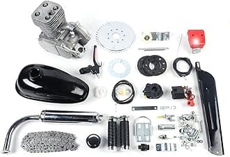 TBVECHI Full Set Bicycle Engine Kit, 100cc 2-Stroke Petrol Gas Bicycle Motorized Engine Motor Kit Single Cylinder CDI (44 Tooth)