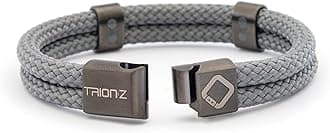 Trion:Z Zen Loop Duo Magnetic Field Therapy Wristband for Women & Men Featuring Patented ANSPO Technology (Charcoal, Medium)