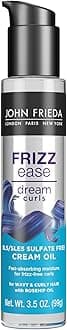 Frizz Ease Dream Curls Cream Oil, Nourishes Dry and Damaged Hair, Transparent, 3.45 Fl Oz