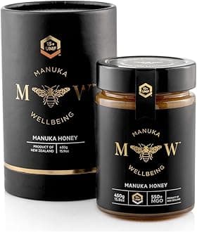 MANUKA WELLBEING Pure New Zealand's Finest Manuka Honey UMF 15+ (MGO 550+) Pure Raw Manuka Honey UMF and MGO Certified - 450g