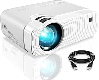 ELEPHAS Projector, GC333 Portable Projector with 4500 Lumens and Full HD 1080p, 180” Display and 50000 Hours Lamp Life LED Video Projector, Compatible with USB/HD/Sd/Av/VGA for Home Theater, White