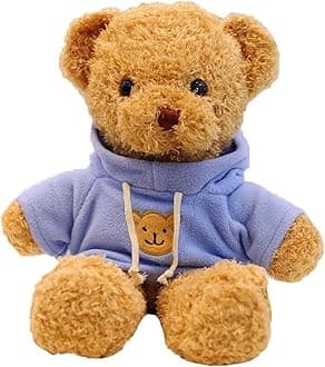 Teddy Bear Stuffed Animal, Soft Cuddly Teddy Bear Plush Toy, Birthday Christmas Valentine’s Day Gift for Kids Girlfriend (Blue-B, 11.8inch)
