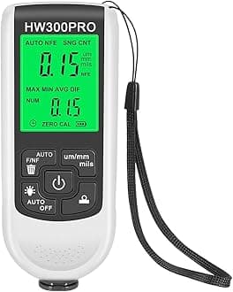 Paint Thickness Gauge Meter Fe/NFe Probe Coating Thickness Gauge Professional Multifunctional Car Paint Depth Gauge Test Precise HW-300PRO for Car Automatic Detection(white)
