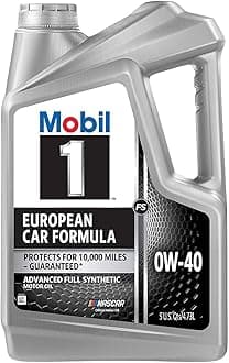 Mobil 1 FS European Car Formula Full Synthetic Motor Oil 0W-40, 5 Quart