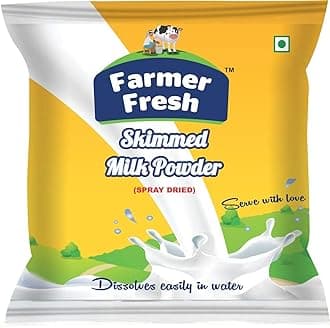 Farmer Fresh All-natural Skimmed Milk Powder - 100% Pure, Non-fat Dry Milk Perfect for Tea & Coffee for Everyday Use (500 Gm Pack)