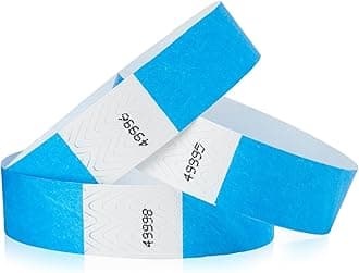 - 10,000 WristCo Neon Blue Tyvek Wristbands for Events - Tamper-Proof Design & Fluorescent Color Prevent Reuse Premium-Grade Bracelets for Hospital & Medical ID, Party & VIP Identification