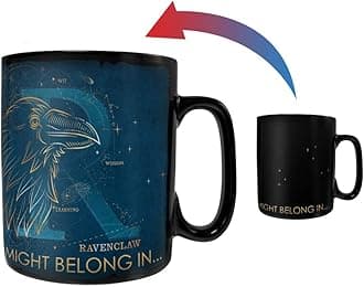 Morphing Mugs Harry Potter – Celestial Hogwarts Houses – Ravenclaw – Sorting Hat Heat Sensitive Clue Mug – Full image revealed when HOT liquid is added - 16oz Large Drinkware MMUGC944