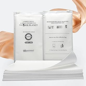 PROMEED Silk Detergent Sheets for Delicates, Eco-friendly Plastic Free Non-sentizizing Gentle Silk Wash, Space Saving Easy to Carry, Fresh Linen Scent (30 Sheets, 60 Loads)