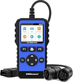 OBDResource Full Systems Heavy Duty Truck Scanner Tool HD OBD/EOBD/OBD2 Automotive Scanner Diagnostic Tool for Truck & Car 2 in 1 Code Reader for Most 12V 24V Diesel Vehicles