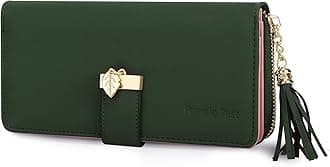 Pomelo BestPurses for Women Soft Vegan Leather Ladies Purse Stylish and Roomy RFID Wallet with 12 Card Slots, Coin Pocket and Phone Pocket (Matte Green)