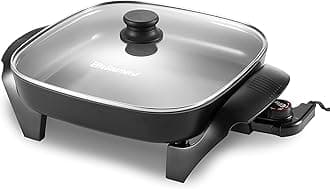 12"x12"x2.15” Ceralast™ PFAS Free Ceramic Electric Skillet, Dishwasher Safe, Rapid Heat Up, 1200W, Dark Grey