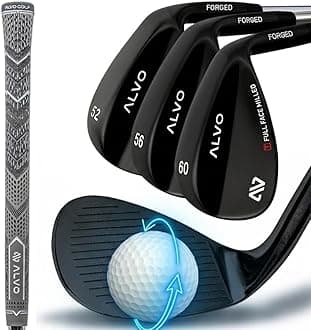 ALVO GOLF - Premium Full Face Golf Wedges, Golf Wedge Set and Singles, 3 Wedges 52/56/60/70 Degree,Lob,Gap,Sand Golf Club for Men, Premium Grip, Right Hand, max Spin