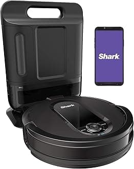 Shark AV1010AE IQ Robot Vacuum with XL Self-Empty Base, Bagless, 45-Day Capacity, Advanced Navigation, Alexa & Wi-Fi, Multi-Surface Brushroll, for Pets, Dander & Dust, Carpet & Hard Floor, Black