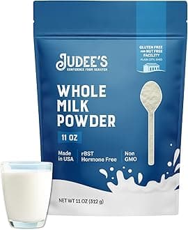 Judee's Gluten Free Whole Milk Powder - Creamy Instant Milk Powder for Baking Pancakes & Bread - Shelf-Stable Blend for Travel & Camping - 11 oz, Pack of 1