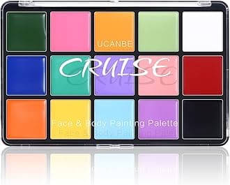 Face Body Paint Oil, 15 Macaron Colors Professional Makeup Palette - Non Toxic Hypoallergenic Safe Facepaint for Halloween, Cosplay Costumes, Parties and Festivals