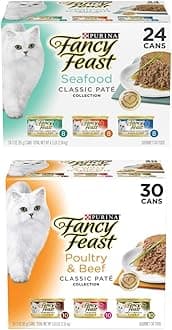 Grain Free Pate Wet Cat Food Variety Pack, Seafood Classic Pate and Poultry & Beef Collection