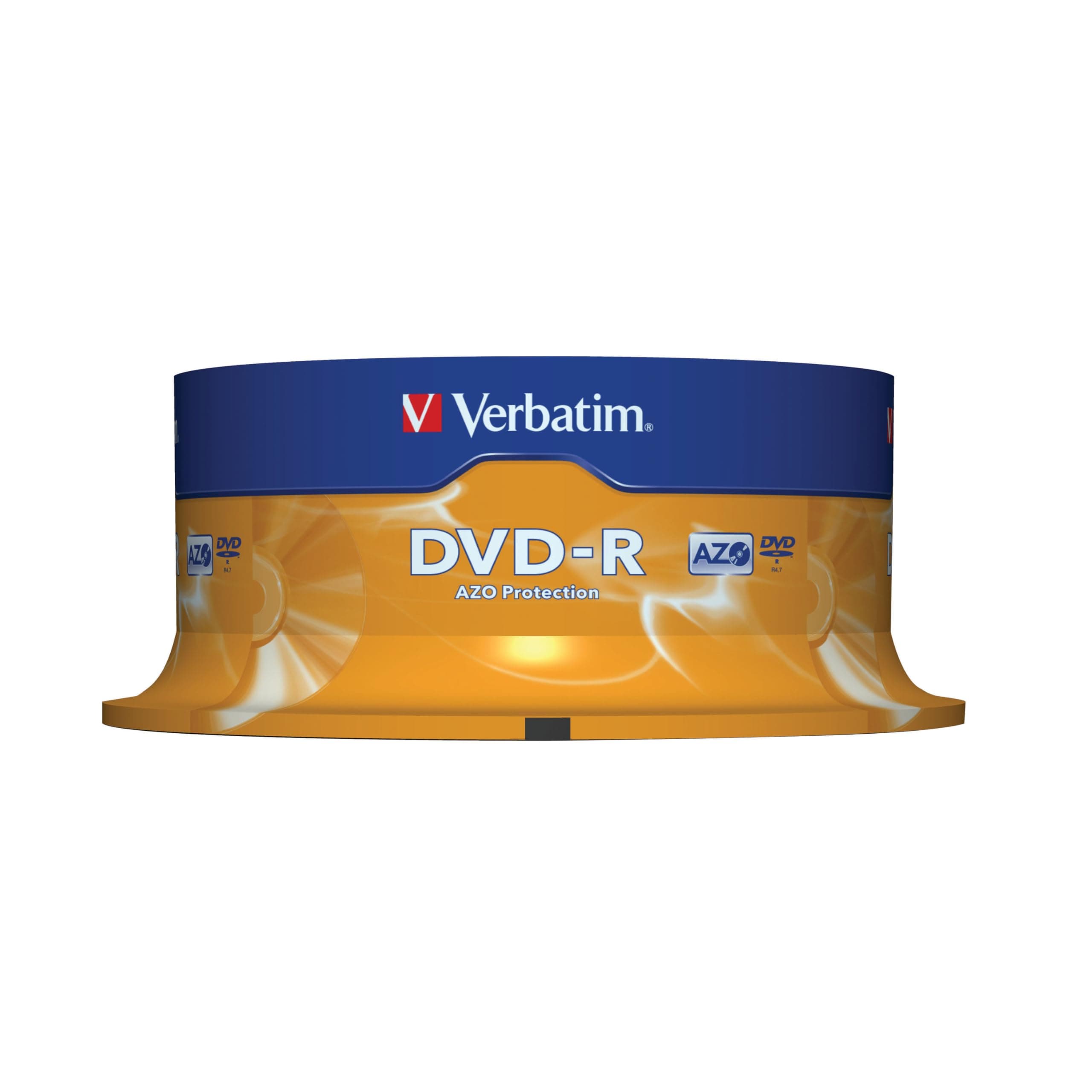 DVD-R Discs 25 Spindle Pack, Bulk Pack 25 x DVD-R Blank Discs with AZO Protection Against UV, 16x Speed, 4.7 GB