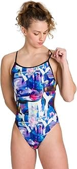 Women's Crazy Zebras Lace Back One Piece Swim Suit