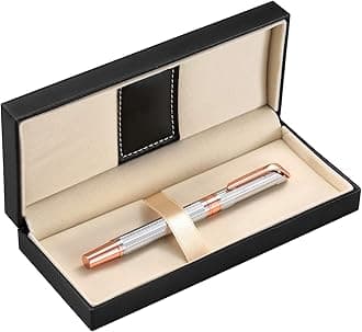 Rollerball Pen with Gift Set, Gel Pen for Men, Women, Business, Party&Wedding Black Ink 0.7mm G5 (Gold-Sliver)