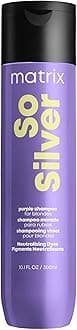 Matrix So Silver Purple Shampoo - Neutralizes Yellow Tones, Color Depositing, Brightening & Toning, For Color Treated, Blonde, Grey, White and Platinum Hair, Vegan