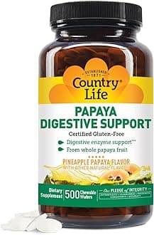 Country Life Papaya Digestive Support 500, 0.2 Pound