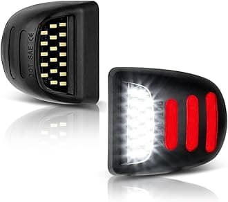 LESAUCE Red OLED Neon Tube LED License Plate Lights Tag Lights Assembly Replacement for Chevy Silverado GMC Sierra 1500 2500 3500 Tahoe Suburban Escalade Yukon XL, 2PCS