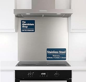 Stainless Steel Brushed Kitchen Splashback 1.2mm Thick Cooker Hob Wall – Multiple Size Options (600mm x 1000mm) [Energy Class A+++]