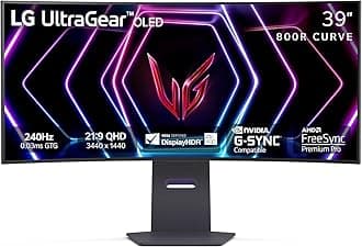 39GS95QE Ultragear OLED Curved Gaming Monitor 39-Inch WQHD 800R 240Hz 0.03ms DisplayHDR True Black 400 AMD FreeSync Premium Pro NVIDIA G-Sync HDMI 2.1 DisplayPort Tilt/Height/Swivel Stand - Black