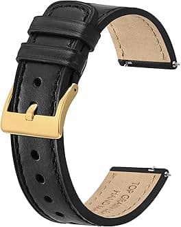 BISONSTRAP Leather Watch Straps, Classic Oil Waxed Leather, Quick Release Replacement Band for Men and Women, Band Width 18mm 20mm 22mm