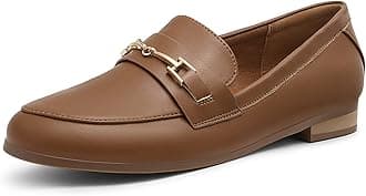 DREAM PAIRSWomen's Loafers Leather Penny Loafers Fashion Comfortable Flats Shoes