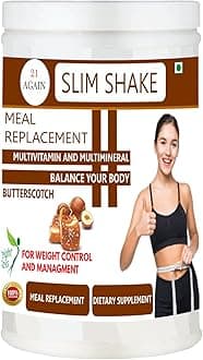 Hi-Protein Slim Shake Meal Replacement Shake - For Weight Control & Management With Natural Herbal Protein Shake - Blend (Ayurvedic Formula) 500g (Butterscotch)