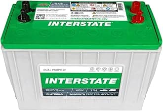 Interstate Batteries Marine/RV Battery 12V 100Ah 925CCA (31M-AGM) Dual Purpose Power Pure Lead AGM RV & Marine Starting Replacement Battery (Group Size 31M) Boats, RV's
