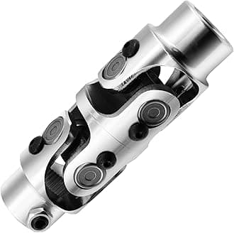 13/16" -36 Spline X3/4" Round Chrome Double U Joint Steering Universal Joint DOUBLE U Joint Shaft,Total Length: 5-1/8"