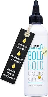 - Bold Hold Liquid Gold Reloaded - Glueless Lace Gel - Temporary Hold for Wigs and Hair Systems - Styling Agent for Baby Hairs - Non Toxic - Water Based Formula - 4oz