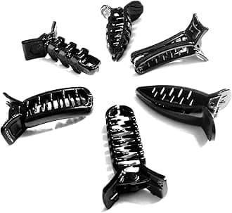 Plastic Banana Hair Clips Black Pack for Everyday Hair Styling (6 Pcs)