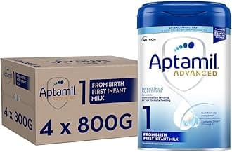 AptamilAdvanced 1 First Infant Baby Milk Powder Formula, from Birth, 800g (Pack of 4)