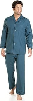 Haigman Men's Sleepwear Sky Blue Long Sleeve Pyjama Set Suit with Trousers
