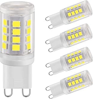 G9 2W LED Light Bulbs Cool White 6000K, LED G9 Bulbs Not Dimmable, Equivalent to 28W Halogen Bulb, G9 LED Corn Light Bulbs for Home Lighting, Non- Flicker, AC 220-240V,360° Beam Angle, 5 Pack