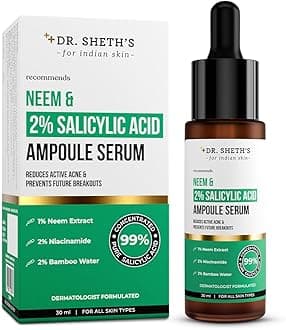 Neem & Salicylic Acid Serum For Active Acne,Blackheads & Open Pores|2% Salicylic Acid & 1% Niacinamide|For Oily & Acne-Prone Skin|Men & Women|30Ml